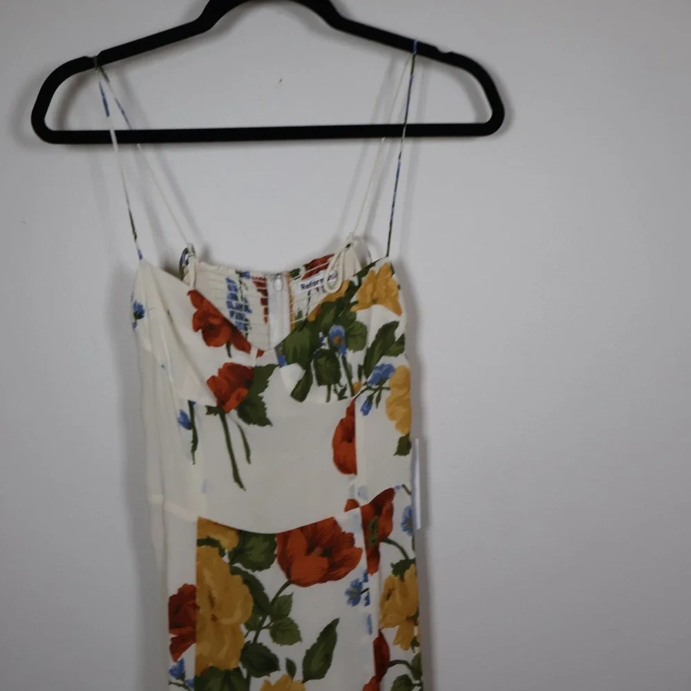 Reformation Dress Size 6 Juliette White Red Floral Formosa - Picture 7 of 13